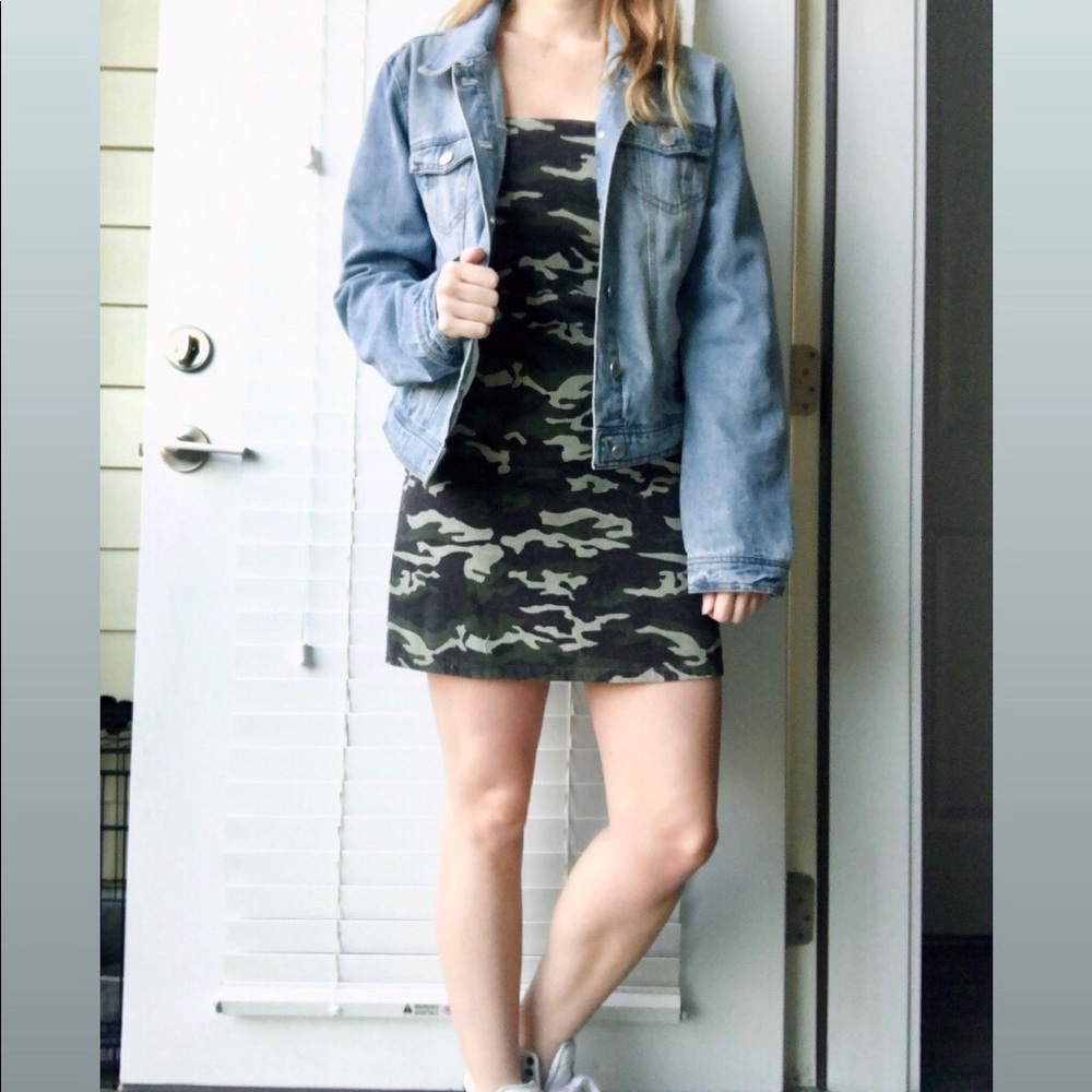 NWT ASOS Camo Print Corduroy Dress Size 6 - Picture 3 of 8
